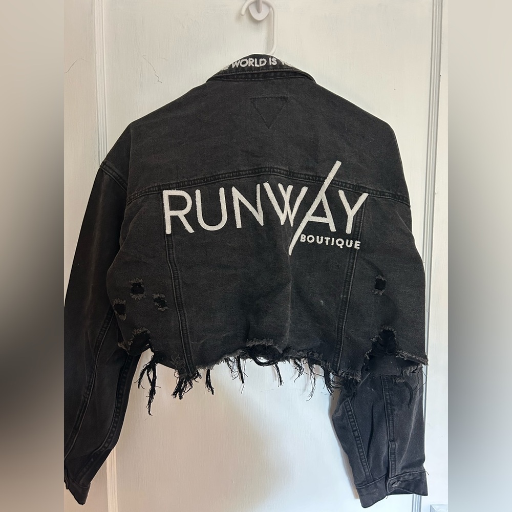 Black Distressed Jean Jacket